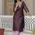 Shimmer silk purple casual wear embroidery work readymade kurti