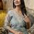 Shimmer silk sky blue casual wear embroidery work readymade kurti