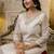 Shimmer silk white casual wear embroidery work readymade kurti