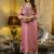 Shimmer silk baby pink casual wear embroidery work readymade kurti