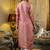 Shimmer silk baby pink casual wear embroidery work readymade kurti