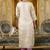 Shimmer silk cream casual wear embroidery work readymade kurti