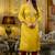 Shimmer silk mustard casual wear embroidery work readymade kurti