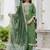 Silk blend green occasional wear embroidery work kurta set