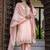 Silk blend peach occasional wear embroidery work kurta set