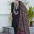 Silk blend black ocassional wear embroidery work kurta set