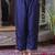 Silk blend royal blue ocassional wear embroidery work kurta set