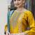 Silk blend mustard ocassional wear embroidery work kurta set