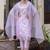 Viscose roman silk light lilac casual wear embroidery work kurta set