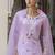 Viscose roman silk light lilac casual wear embroidery work kurta set