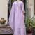 Viscose roman silk light lilac casual wear embroidery work kurta set
