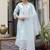 Viscose roman silk sea green casual wear embroidery work kurta set