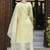 Viscose roman silk yellow casual wear embroidery work kurta set