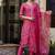 Viscose roman silk pink casual wear embroidery work kurta set
