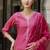 Viscose roman silk pink casual wear embroidery work kurta set