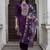 Viscose roman silk deep purple ocassional wear embroidery work kurta set