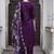 Viscose roman silk deep purple ocassional wear embroidery work kurta set