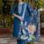 Viscose roman silk blue ocassional wear embroidery work kurta set