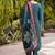 Viscose roman silk teal green festival wear embroidery work kurta set
