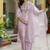 Silk blend baby pink casual wear embroidery work kurta set
