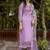 Silk blend lavender casual wear embroidery work kurta set