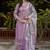 Silk blend lavender casual wear embroidery work kurta set