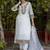 Silk blend white casual wear embroidery work kurta set