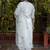 Silk blend white casual wear embroidery work kurta set