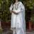 Silk blend white casual wear embroidery work kurta set