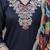 Silk blend black casual wear embroidery work kurta set