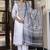 Silk blend white casual wear embroidery work kurta set