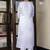 Silk blend white casual wear embroidery work kurta set