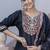 Silk blend black casual wear embroidery work kurta set