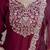 Silk blend maroon casual wear embroidery work kurta set