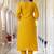 Silk blend mustard casual wear embroidery work kurta set