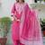 Silk blend pink casual wear embroidery work kurta set