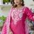 Silk blend pink casual wear embroidery work kurta set