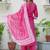 Silk blend pink casual wear embroidery work kurta set