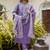 Silk blend lavender casual wear embroidery work kurta set