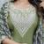 Silk blend olive green casual wear embroidery work kurta set