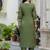 Silk blend olive green casual wear embroidery work kurta set