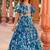 Foux georgette embroidery with digital printed blue readymade lehenga choli