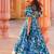 Foux georgette embroidery with digital printed blue readymade lehenga choli