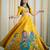 Chinon silk embroidery with digital printed yellow readymade lehenga choli