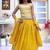 Heavy chinon silk embroidery  yellow readymade lehenga choli