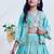 Chinon silk embroidery work  aqua blue readymade lehenga choli