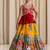 Kediya georgette embroidery and printed work red lehenga choli