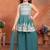 Georgette embroidery  teal blue readymade salwar suit