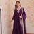 Faux Blooming Embroidered Stitched Gown with Dupatta     Purple | 56" Length