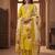 Yellow coding sequence embroidered kurta with trouser & dupatta